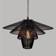 Závesná lampa Atmosphera Créateur BOHO STYLE, 59 cm, čierna