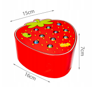 Drevená magnetická hra Lovenie červíkov jahoda