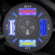 Rýchla nabíjačka do auta QC 3.0 4xUSB + kábel