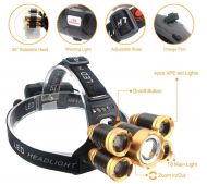 Nabíjací čelovka Headlamp 5 x CREE LED + čelová lampa COB 3W LED a príslušenstvo ZADARMO