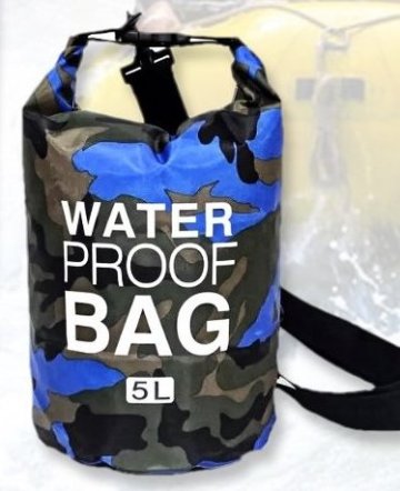 Vodeodolný vak Water Proof Bag 5L modrý camo